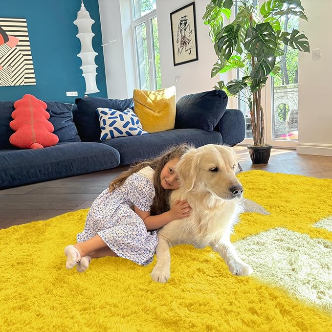OLANLY 2x3 Machine Washable Small Bedside Rug, Soft Fluffy Shaggy Entryway - Image 4