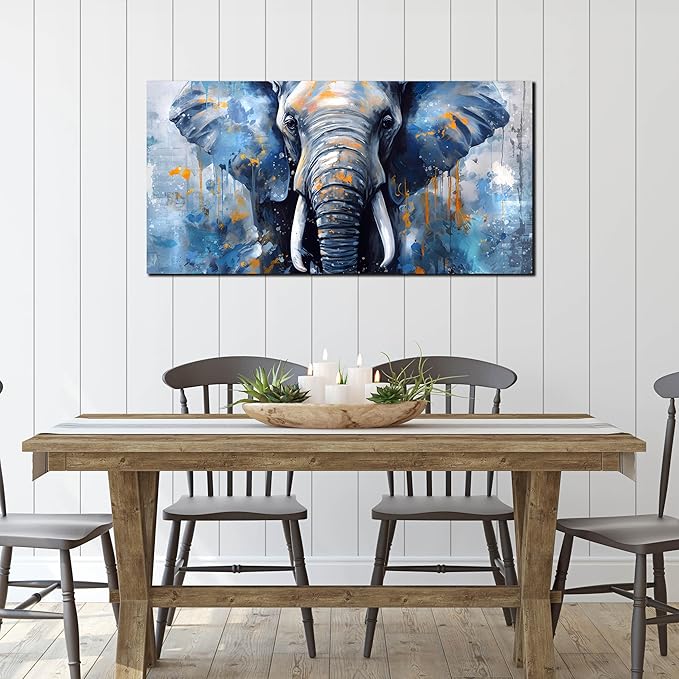ENTANUB Elephant Wall Art for Bedroom, Animal Canvas Wall Art for Living Room - Image 3