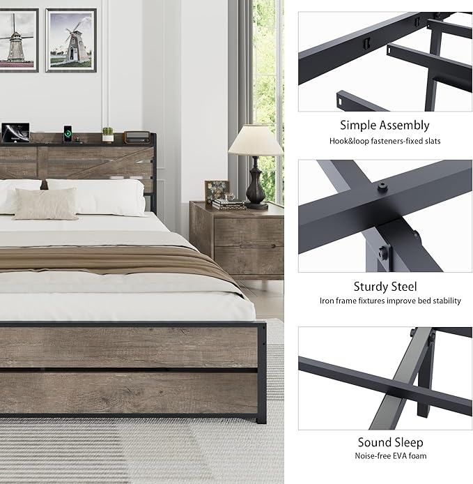 Queen Size Wooden Bed Frame - Image 5