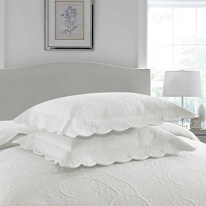 MarCielo 3-Piece 100% Cotton Oversized Bedspread Lightweight Quilt Coverlet - Image 5