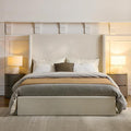 King Size Upholstered Bed Frame, Harper 54" Tall Headboard Platform Beds by Unknown