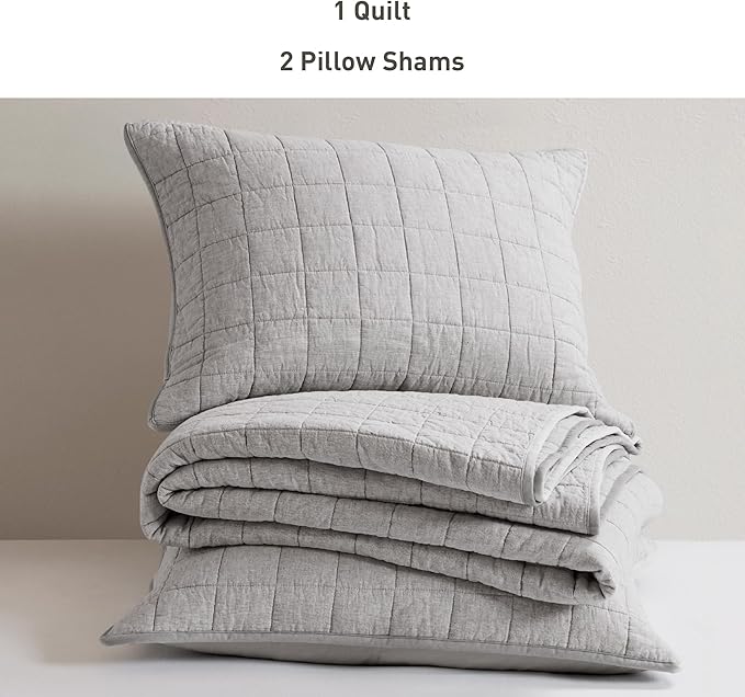 Hyde Lane Luxury Linen Quilt Set King Size, Organic European Flax Cotton Blend - Image 5