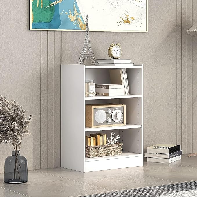 LOKO 3-Tier Open Bookcase Set of 2, Modern 3-Cube Bookshelf - Image 2