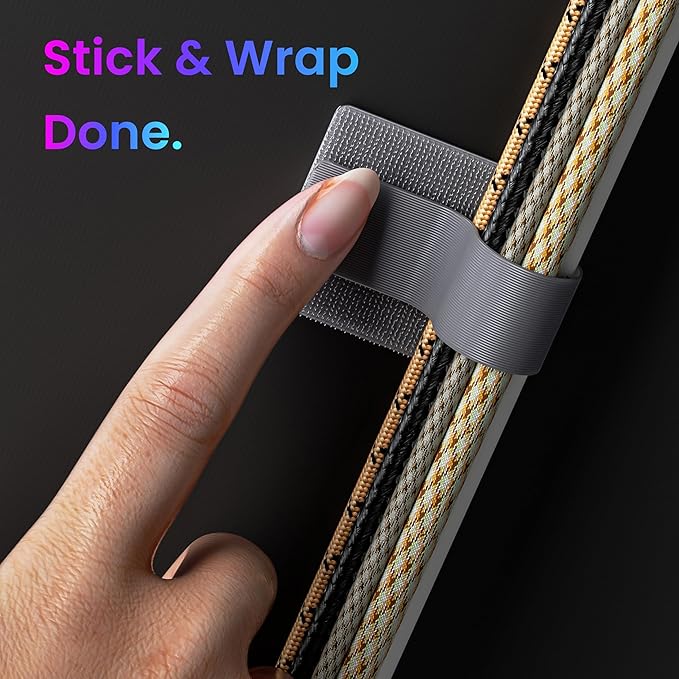 Hook and Loop Cable Ties, Self Adhesive Hook and Loop Cable Straps, Sticky-back - Image 4