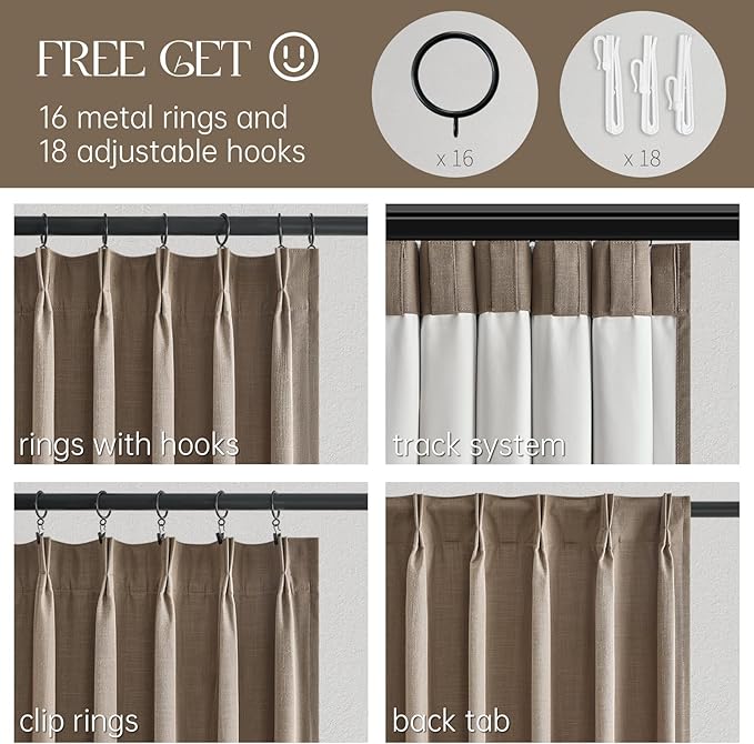 Topfinel Extra Long Total Blackout Linen Curtains 120 Inches Long - Image 3