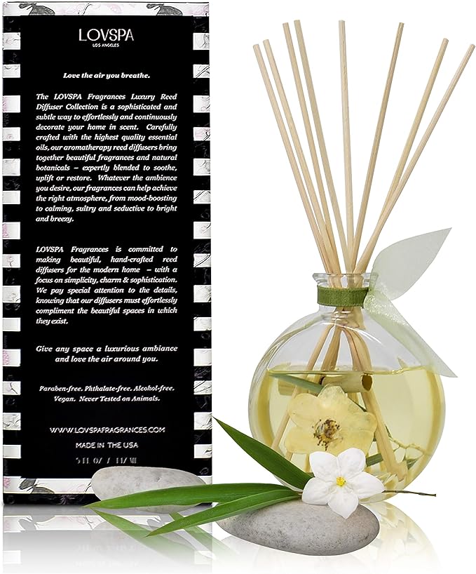 LOVSPA Reed Diffuser Set, Bamboo Jasmine Scented Oil Diffuser - Image 2