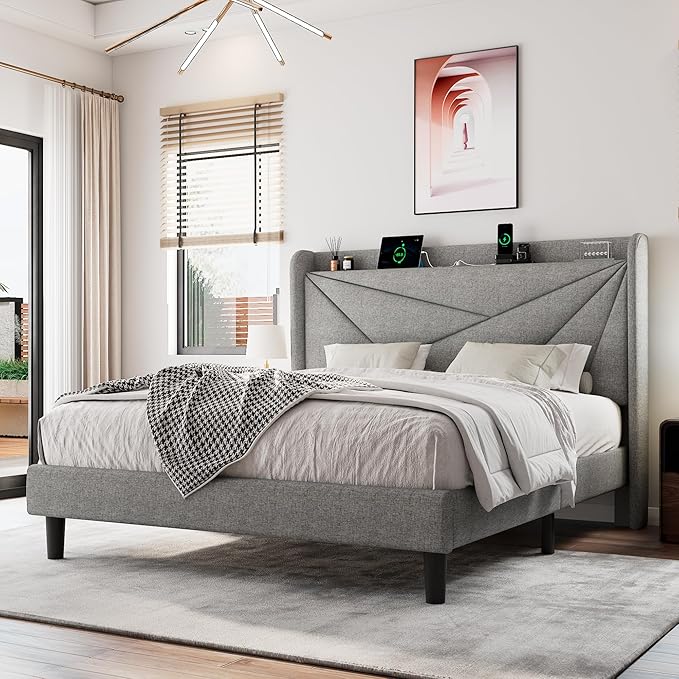 Queen Size Upholstered Bed Frame by Einhomn
