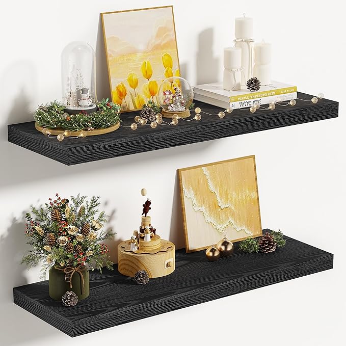 Vivelove 24 Inches Floating Shelves Wall Mounted, Living Room, Home Decor by VIVELOVE