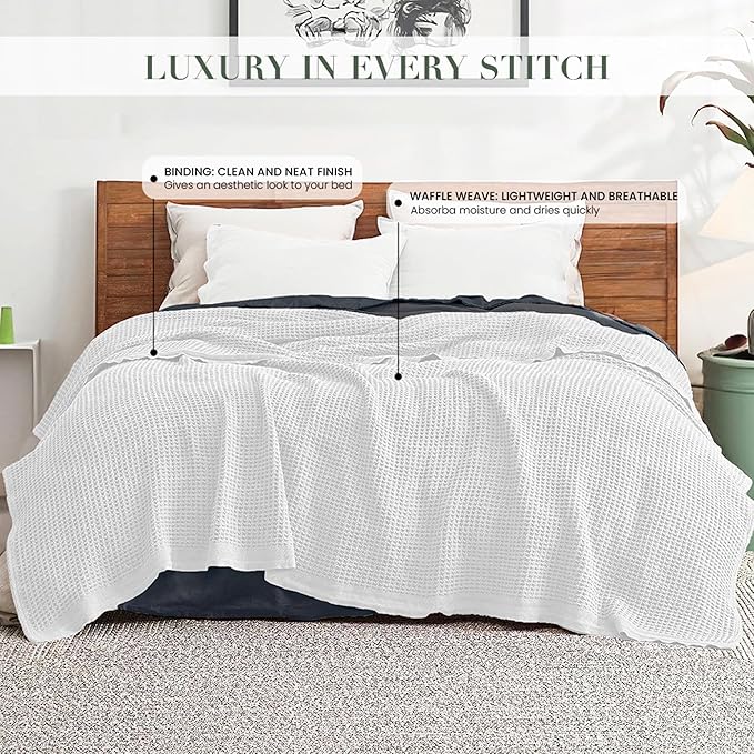Salt Earth 100% Cotton Throw Blanket, Outdoor & Office Couch, Cozy Bed Room - Image 2
