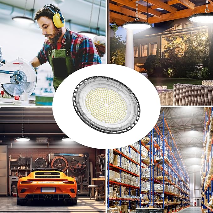 SOUTHLEVY 6 Pack UFO 200W LED High Bay Light, 5 ft Cable - Image 7