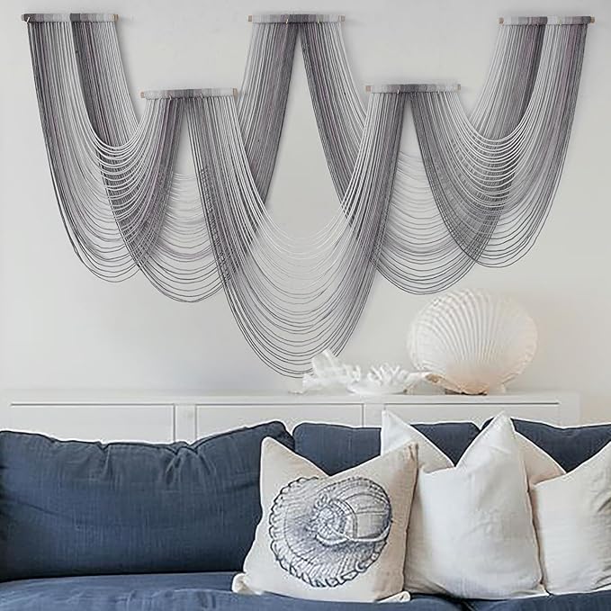 IOWER Large Macrame Wall Hanging Boho Wall Art Handmade Home Decor Dip-Dyed - Image 4