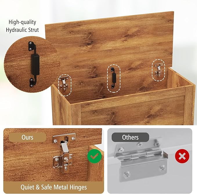 LOKO 35.5” Storage Chest, Lift Top Storage Box - Image 7