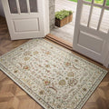 Washable 3x5 Entryway Rug, Boho Non-Slip Vintage Distress Small Rugs by Hedwior
