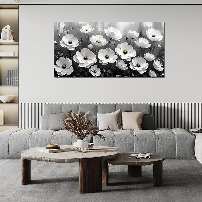 Prepeyssee Black and White Botanical Wall Art floral wall decor - Image 3