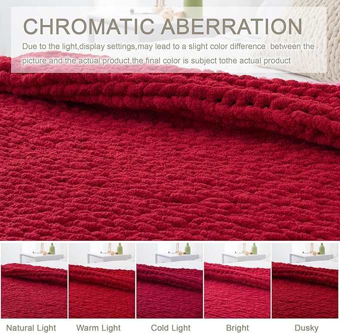 Chunky Knit Throw Blanket 60"X 80", 100% Handmade - Image 6
