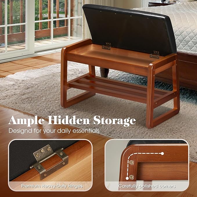 HABUTWAY Solid Wood Shoe Rack - Image 3