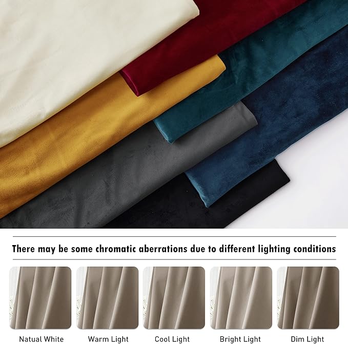 RYB Home Farmhouse Curtains Elegant Velvet, Room Darkening Privacy Shades as - Image 7