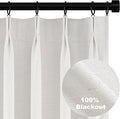 Topfinel 105 Inches Long Custom Black Out Faux Thick Linen Drapery Panels by Topfinel