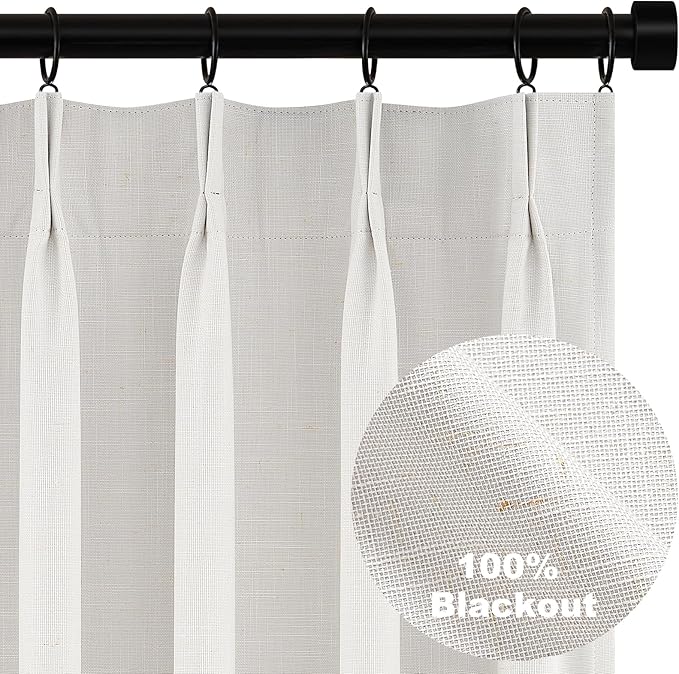 Topfinel Pinch Pleat Full Blackout Curtains & Drapes 84 Inch Length 2 Panels Set by Topfinel