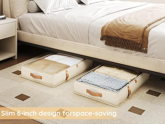 Vailando Under Bed Storage Containers, 6 Inches Tall 60L Underbed Storage Bins - Image 2