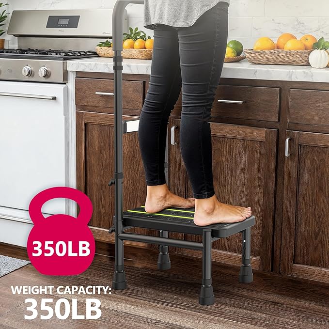 Packve Step Stool with Handle for Elderly, Adjustable Handrail & Leg, Sensor - Image 8
