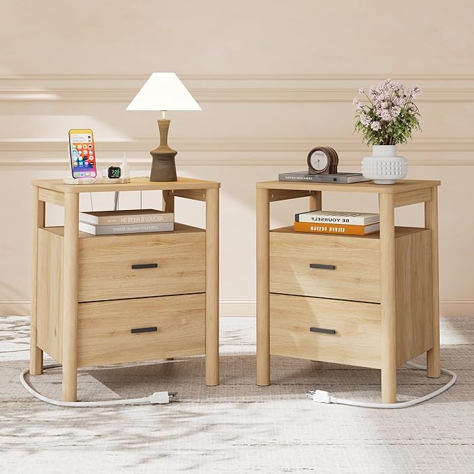 FavourLife Night Stand Set 2, Modern Nightstand by FavourLife