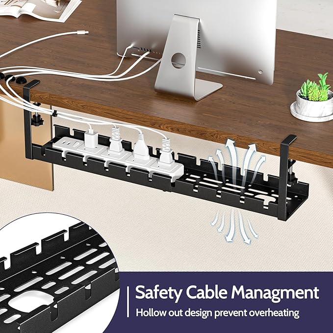 Shikha Cable Management Under Desk, 15.7"-31" Retractable Cable Management Tray - Image 7