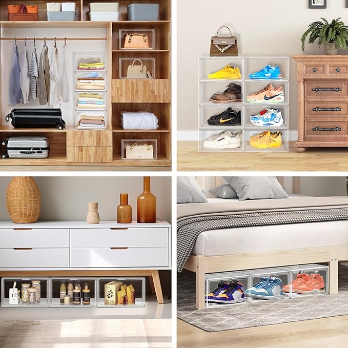 Acrylic Shoe Box, Sneaker Display Case Transparent Box Shoe Storage Bins Clear - Image 5