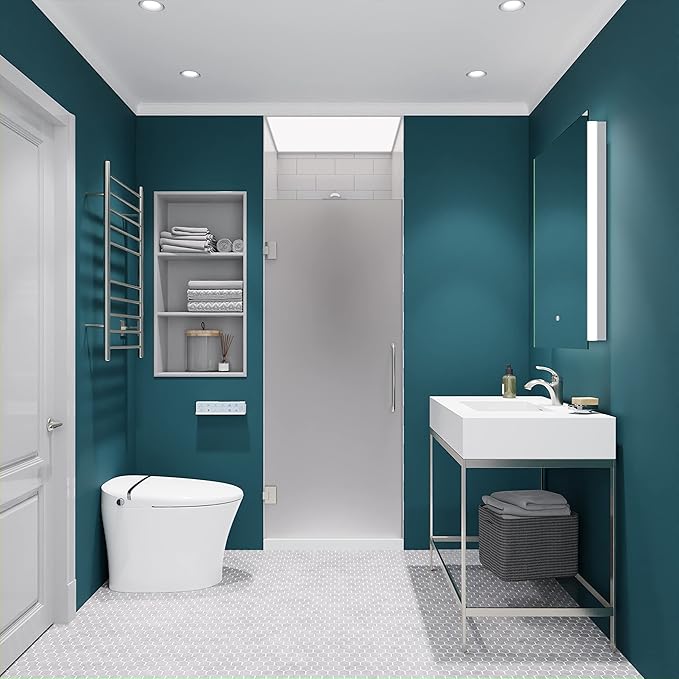 ANZZI 70" x 24" Frameless Frosted Shower Door in Brushed Nickel, Passion Water - Image 6