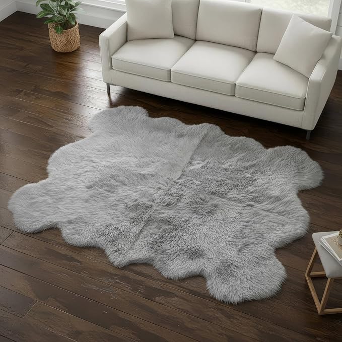 Premium Genuine Sheepskin Rug 5' x 6' Long Fur Soft & Natural Shaggy Living - Image 10