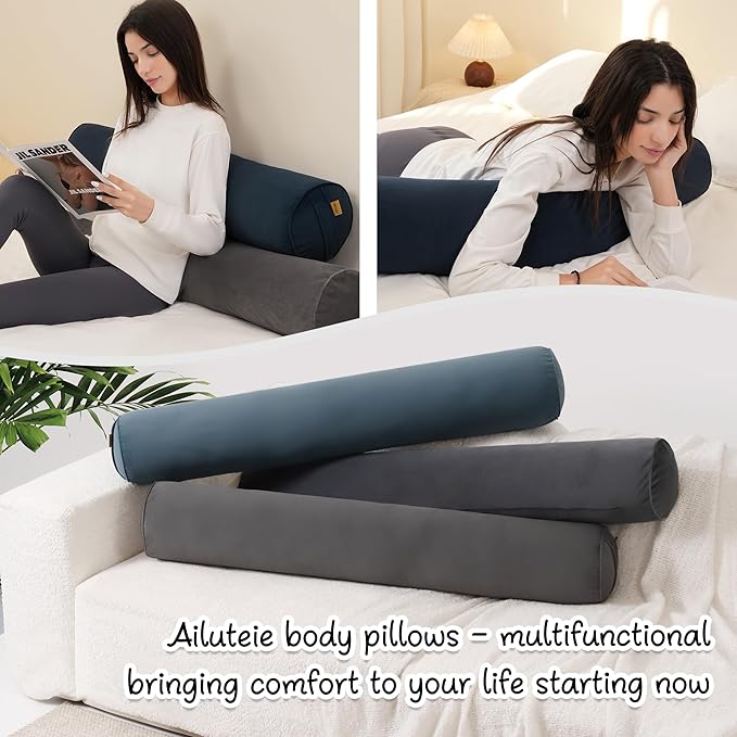 Long Round Body Pillow for Adults – Bolster Pillow for Bed, Cervical Roll Pillow - Image 7