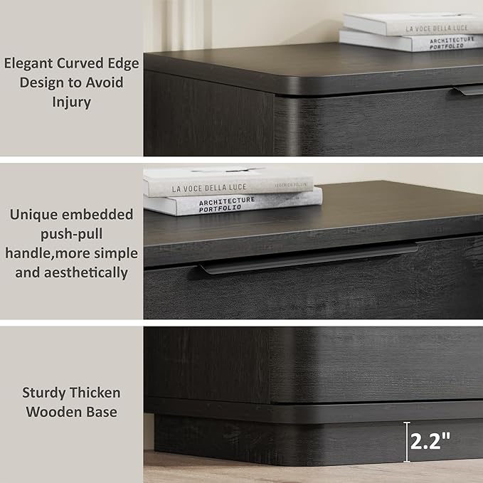 5 Drawer Dresser for Bedroom, Curved Profile Design, Wooden Closet - Image 7