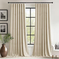 StangH Beige Velvet Curtains for Bedroom 96 inches Long, Luxury Light Dimming by StangH