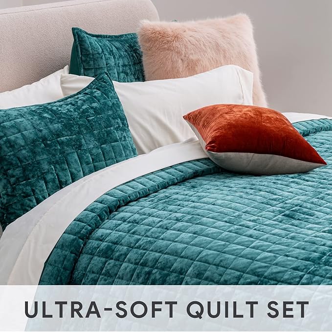 RECYCO Luxury Velvet Quilt Set Full Queen Size, Lightweight Velvet Comforter Set - Image 6