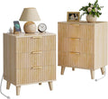 Lulive Wood Night Stand Set 2 Fluted Dresser by Lulive
