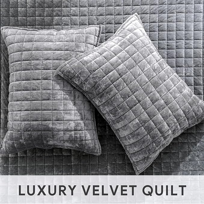 RECYCO Luxury Velvet Quilt Set Full Queen Size, Lightweight Velvet Comforter Set - Image 4
