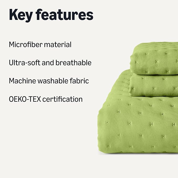 Amazon Basics Brushed Microfiber Quilt Set, Extra Soft - Image 2