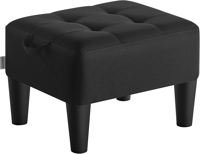 SONGMICS Foot Stool with Legs, Small Footstool Ottoman, Linen-Look Fabric Seat by SONGMICSbySONGMICSHOME