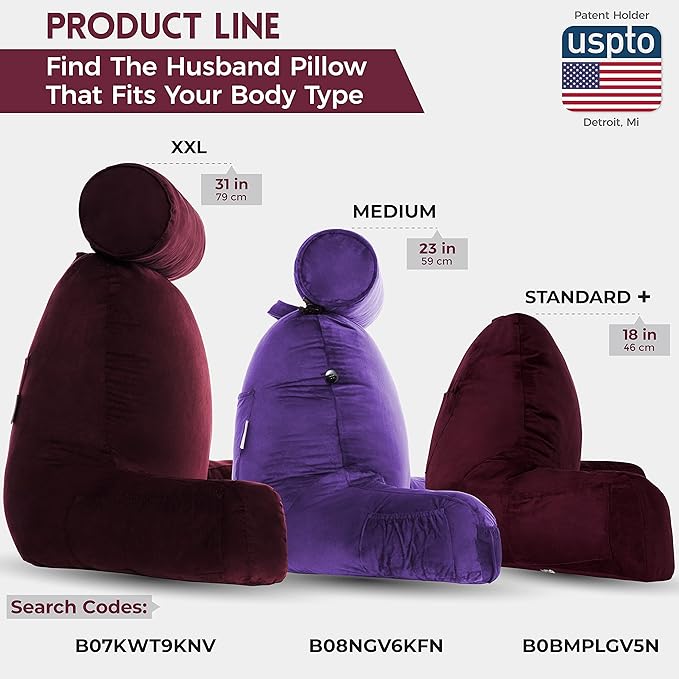 Husband Pillow XXL Aspen Edition, Adult Reading Sit Up Bed Rest Pillow - Image 3