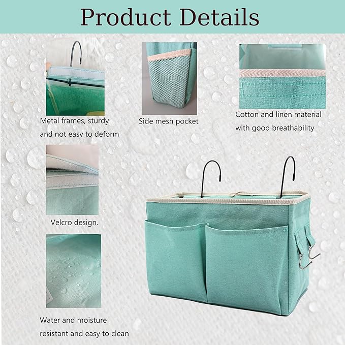 Someteth 2-Pack Bedside Caddy Bedside Hanging Storage Basket Multi-Function - Image 4