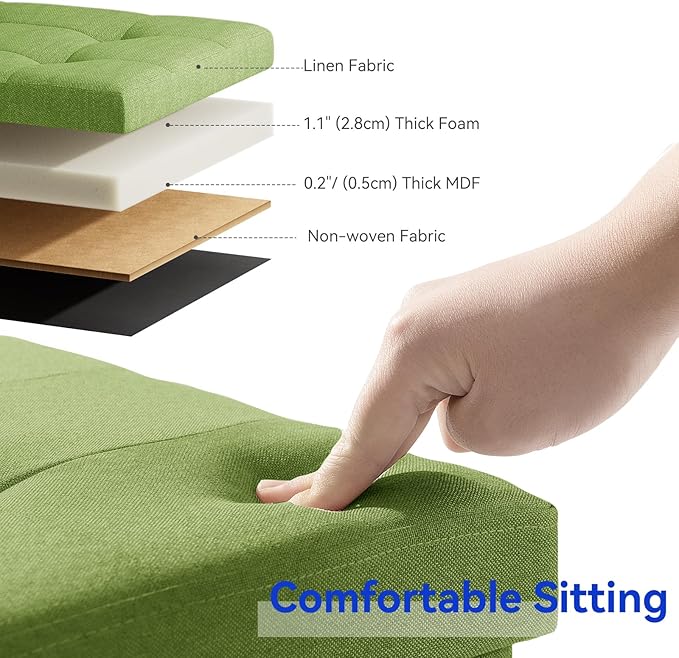 BRIAN & DANY 30 Inches Folding Storage Ottoman Bench, Ottoman - Image 6