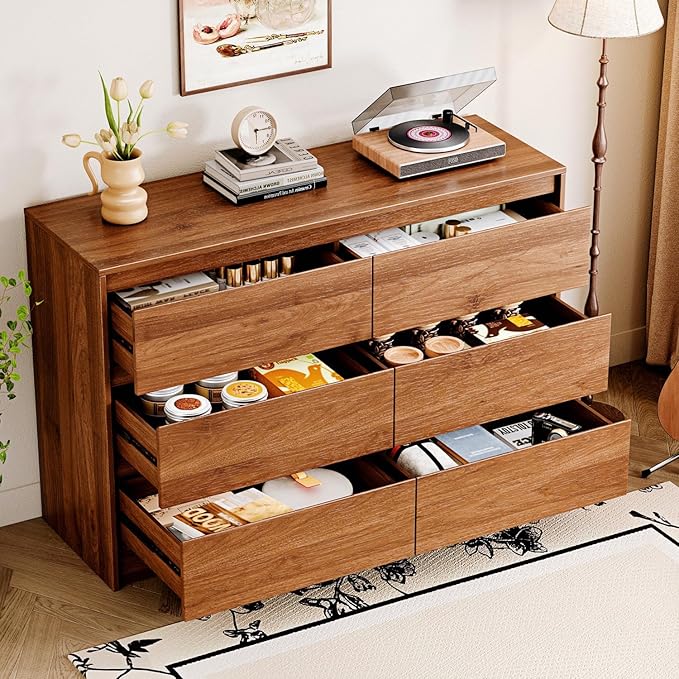 6 Drawer Dresser, Wooden Bedroom Drawer Dresser - Image 3