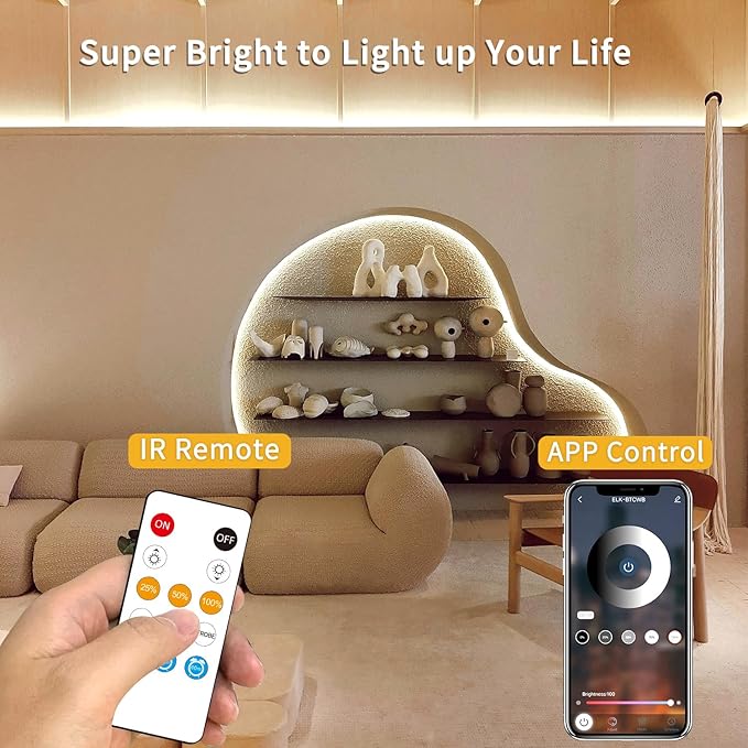 COB LED Strip Lights 100ft, 3000K DC 24V Dimmable Warm White Flexible LED Rope - Image 4