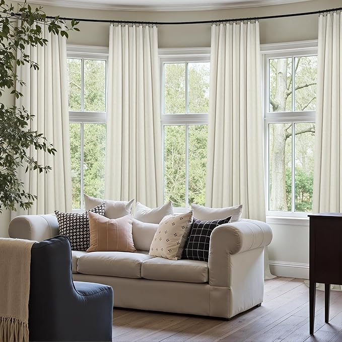 108 Inch Curtains 2 Panel Set Burg Modern Dark Out Curtains - Image 7