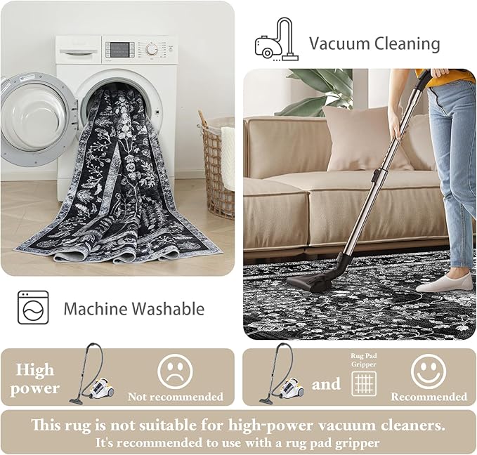 3x12 Long Hallway Runner Rug: Kitchen Rugs Non Slip Washable Low Pile Vintage - Image 7