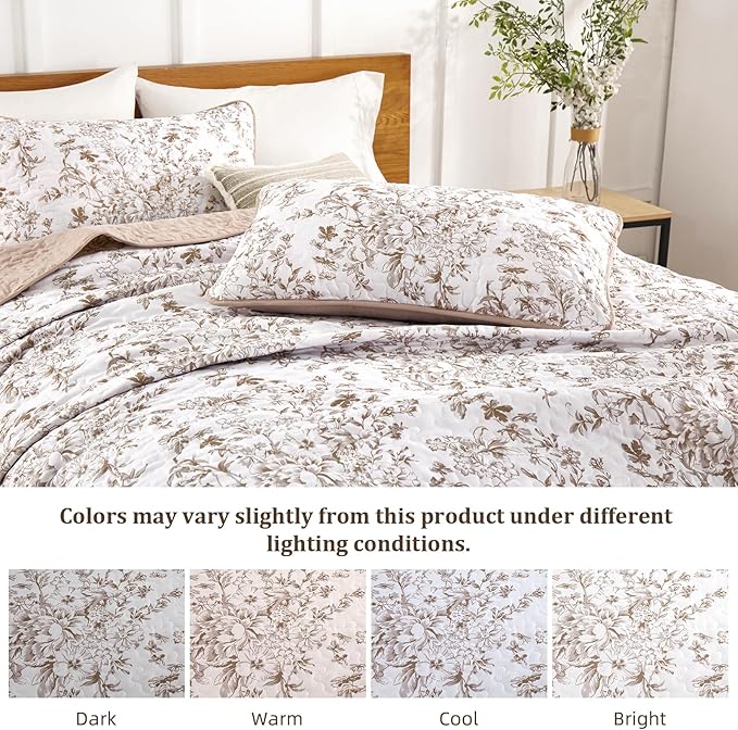 WONGS BEDDING King Size Quilt Set, Botanical Quilt - Image 6