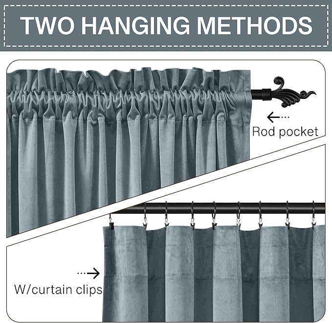 StangH Light Blue Velvet Curtains - Image 3