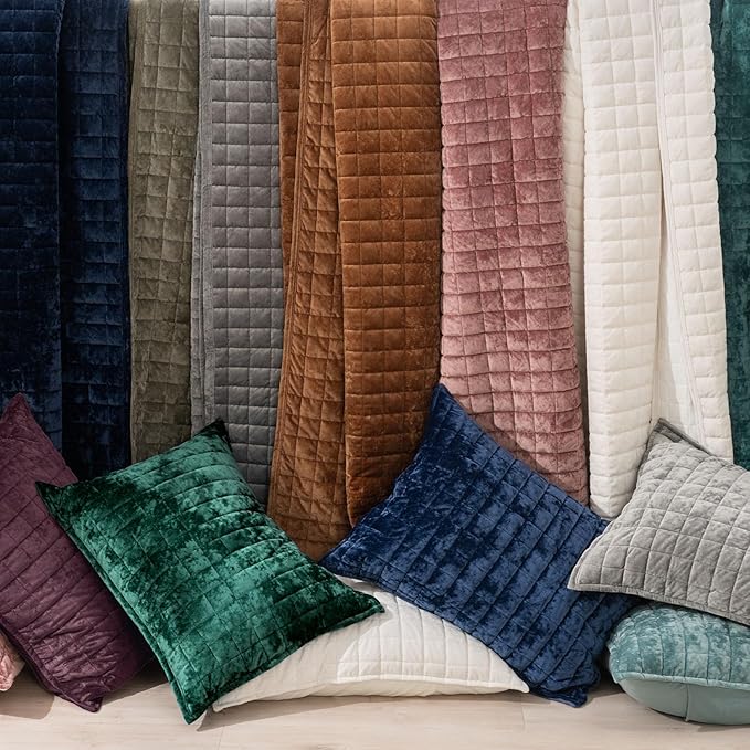RECYCO Luxury Velvet Quilt Set King Size Bedding Sets, Ultra Soft Velvet - Image 6