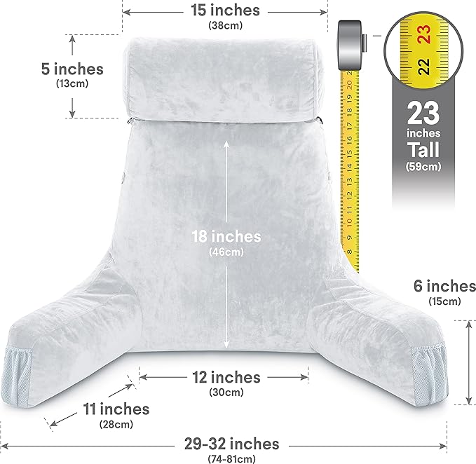 Husband Pillow Medium Light Grey, Backrest - Image 4