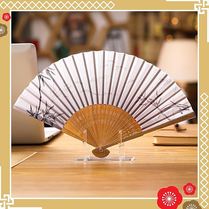 Roowest 4 Pcs Acrylic Fan Display Stand Folding Clear Fan Holder Easel Japanese - Image 5